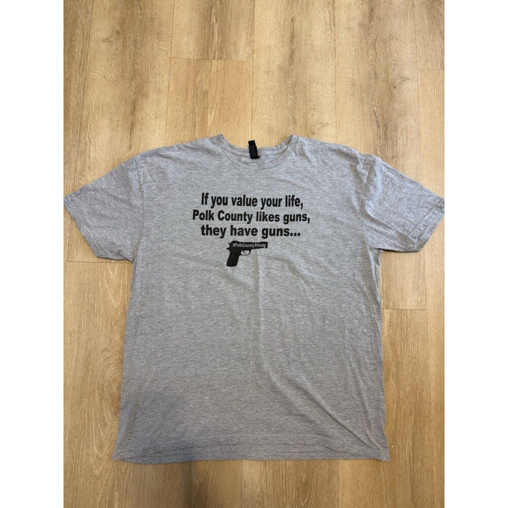 Sheriff Grady Judd Polk County Strong T Shirt Mens 2XL Gray Gildan Softstyle